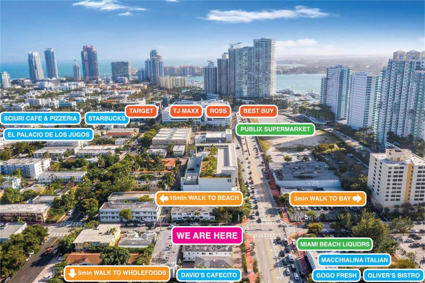 South Beach 2 Bedroom Family & Pet Friendly Apartment With Balcony & Free Parking Miami Beach Bagian luar foto